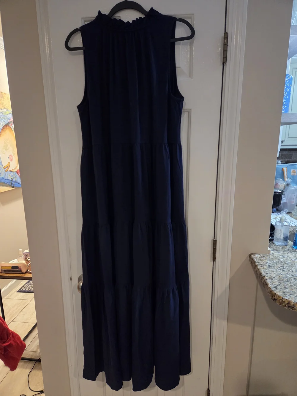 Lilly Pulitzer Navy Sleeveless Tiered Maxi Dress with Button V-Neck - Picture 6 of 6